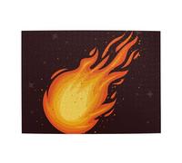 Red Falling Fireball Flame Pattern,500 Pieces Puzzles for Adults-Wooden Jigsaw Puzzle for Adults Elderly