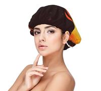 Red Falling Fireball Flame Pattern,Adult's Satin Sleeping Cap - Women's Elastic Sleep Bonnet, Adjustable Overnight Hair Cover