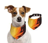 Red Falling Fireball Flame Pattern,Dog Bandanas Cotton Pet Scarf Adjustable Bibs for Pet,L