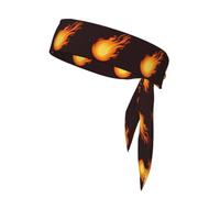 Red Falling Fireball Flame Pattern, Head Tie, Sports Headband Tie Back, Multi Sweatband for Men Women