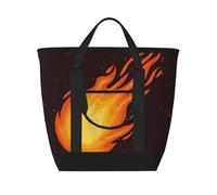 Red Falling Fireball Flame Pattern,Lunch Bags Large Capacity Insulated Tote Bag For Women Men Work Picnic Travel