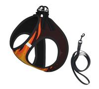 Red Falling Fireball Flame Pattern,Pet Harness,Adjustable Reflective Dog Harness,Pet Leash Vest,M