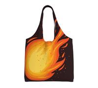 Red Falling Fireball Flame Pattern,Reusable Tote Bags Grocery Bags Large Capacity Canvas Shopping Shoulder bag