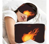 Red Falling Fireball Flame Pattern, Sleep Mask for Home Travel, Full Eye Covers Light Blocking Eye Mask Sleep Eye and Ear Muffs