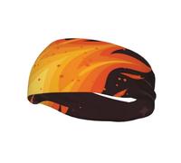 Red Falling Fireball Flame PatternHair Bands for Men Woman Headband Running Headband Sweat Wicking Gym