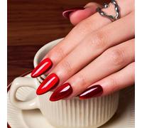 Red False Nails - Burgundy Cat Eye Stiletto Press-On Nails - 30pcs False Nails Reusable Acrylic Nail Tips - Easy At-Home Salon Style Manicure - Long-Lasting, Bold & Glamorous Look