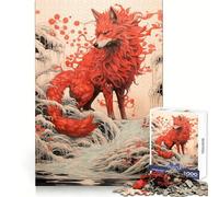 Red Fantasy Fox 1000 Pieces Jigsaws Adults Puzzles Gifts Mind Challenge Toy Easy Leisure Precise Cut (50x75cm)