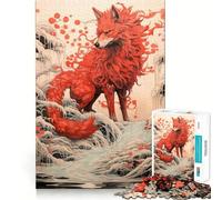 Red Fantasy Fox Jigsaw Puzzles for Adults1000 Piece Brain Teaser Home Leisure Image Assembly Birthday Gift (38x26cm)