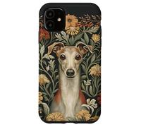 Red Fawn Italian Greyhound Cottage Garden Floral Case for iPhone 11
