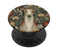Red Fawn Italian Greyhound Cottage Garden Floral PopSockets Adhesive PopGrip
