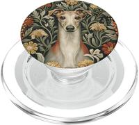 Red Fawn Italian Greyhound Cottage Garden Floral PopSockets PopGrip for MagSafe