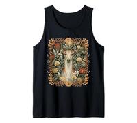 Red Fawn Italian Greyhound Cottage Garden Floral Tank Top