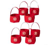 Red Felt Fruit Basket 23cm Chinese New Year Decor(C)