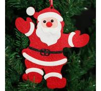 Red Felt Santa Claus Hanging Decoration - Festive Father Christmas Tree Ornament - Classic Xmas Decor for Holiday Cheer