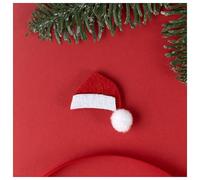 Red Felt Santa Hat Embellishments Pack of 9 Self Adhesive Xmas Decor Party Craft