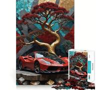 Red Ferrari Landscapes Jigsaw Puzzles for Adults 1000 Piece Smart Game Relaxing Fun Pattern Assembly Cherished Gift (50x75cm)
