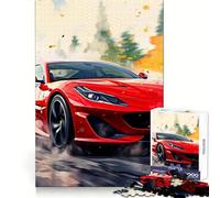 Red Ferrari Watercolor Jigsaw Puzzles for Teenagers 1000 Piece Thought Toy Calm Escape Precise Edge Amazing Present (50x75cm)
