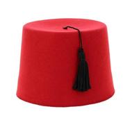 Red Fez Hat with Black Tassel Turkish Arabian Fancy Dress Costume Adult Cap