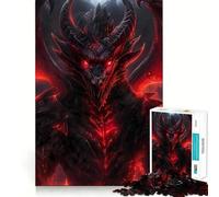 Red Fiery Evil Dragon Jigsaw 1000 Pieces for Teenagers Strengthen Memory Calm Relax Smooth Edge Amazing Present (38x52cm)