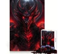 Red Fiery Evil Dragon Jigsaw 1000 Pieces for Teenagers Strengthen Memory Calm Relax Smooth Edge Amazing Present (38x52cm)