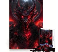 Red Fiery Evil Dragon Jigsaw 1000 Pieces for Teenagers Strengthen Memory Relaxing Fun Smooth Edge Santa Wish List (50x75cm)
