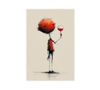 Red Figure Wine Canvas Poster for Dorm Room Decor Gift | Unframe-style, Multiple sizes, Multiple frame styles, Wall Art, Decor Paintings, Home Decor