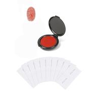 Red Fingerprint Ink Pad Portable Thumbprint Ink Pad with Cleaning Wipes, Quick-Drying Security ID Finger Print Kit for Office Contracts, Bank Transactions, School Records & Official Documentation