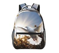 Red Fire and Rescue Truck Travel Backpack for Women Men 15.6 inch Laptop Backpack Waterproof Work Business Daypack, White Dove Flying in the Sun, One Size, Travel Backpacks