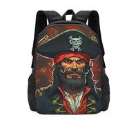 Red Fire and Rescue Truck Travel Backpack for Women Men 15.6 inch Laptop Backpack Waterproof Work Business Daypack, Pirate Captain, One Size, Travel Backpacks