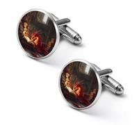 Red Fire Dragon Fantasy (1) Mens Cufflinks Metal Shirt Cuff Links Tuxedo Studs Accessories for Business Wedding