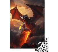 Red Fire Elder Dragon Adult 1000-Piece Jigsaw Puzzle, 70x50cm/1000pcs, A Relaxed Project for Colder Days; Low-dust Pieces for A Tidier Table