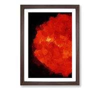 Red Fire of The Sun in Abstract Framed Print | A2 Walnut Framed Wall Art | Ready to Hang | Abstract Fantasy Picture | Living Room Bedroom Lounge Office