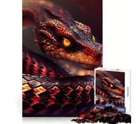 Red Fire Snake 1000 Piece Jigsaw Puzzles for Adults Jigsaw Mind Play Home Pastime Clean Edge Lovely Present (38x52cm)