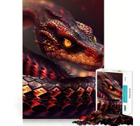 Red Fire Snake 1000 Piece Jigsaw Puzzles for Adults Jigsaw Mind Play Home Pastime Clean Edge Lovely Present (38x52cm)
