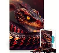 Red Fire Snake Jigsaw Puzzles 1000 Piece for Teenagers Logic Ability Toy Relaxing Fun Accurate Cut Artistic Gift (38x26cm)