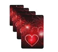 Red Fireworks Car Air Freshener Cards for Women Men 4 Pack Cute Car Accessories Long Lasting Scent Car Diffuser Hanging Auto Aromatherapy Tablets Car Fresheners Gifts