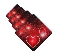 Red Fireworks Car Air Freshener Cards for Women Men 4 Pack Cute Car Accessories Long Lasting Scent Car Diffuser Hanging Auto Aromatherapy Tablets Car Fresheners Gifts