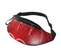 Red Fireworks Fanny Pack for Men Women Fashion Running Waist Packs Waterproof Crossbody Bags Everywhere Belt Bag with Adjustable Strap Sports Hip Pack for Travel Wallet