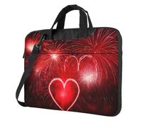 Red Fireworks Laptop Bag 14 inch, Computer Briefcase Gifts for Men Women, 360 Protective Laptop Shoulder Bag