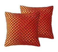 Red Fish Scale Print Pack Of 2 Fall Couch Throw Pillow Covers, Decorative Cushion Pillow Covers,For Living Room