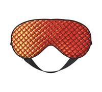 red Fish Scale Print Silk Like Sleep Eye Mask Comfortable Blindfold Adjustable Soft Eye mask for Sleep