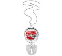 Red Flag Hat Mao Ze Anthology Pendant Angel Wings Rotating Necklace Jewelry