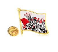 Red Flag Mao Ze Quotes Red China Golden Metal Flag Lapel Pin Badge