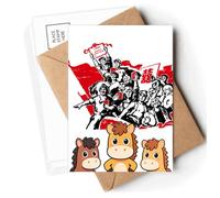 Red Flag Mao Ze Quotes Red China Postcards Envelopes Cards Mailing Year Horse