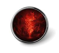 Red Flame Brooch,Fashion Creative Funny Light Luxury Badge, High-end Chic Personalized Round Emblem for Clothing Suit Scarves & Gift