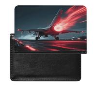 Red Flame Fighter Passport Holder Unique PU Ultra-thin Passport Protective Case Compact Easy to Carry Passports Cover for Women And Men Passports Case