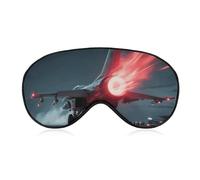 Red Flame Fighter Sleep Mask for Women Men, Soft Eye Mask with Adjustable Strap for Sleeping, Light Blocking Travel Blindfold for Nap Comfortable Eye Cover for Home Office