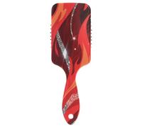Red Flame Fire Silver anti static long hair brush Designed scalp massage for hair loss for Women, Men & Kids with Ergonomic handle