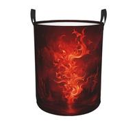 Red Flame Laundry Basket With Handles Foldable Oxford Cloth Tote Bag Laundry Hamper Waterproof Clothes Storage Bucket Toy Organizer For Laundry Room/Bathroom/Bedroom/Dormitories