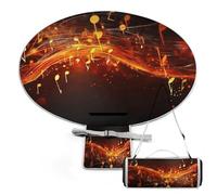 Red Flame Music Note 58.3 in Round Outdoor Rugs for Patio Decor And Outdoor Picnic.Beach Blankets- Sandproof Waterproof Foldable Beach Blanket.Travel Blanket for Camping, Park, Travel, Grass Use.
